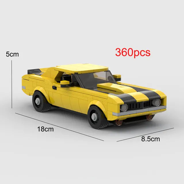 MOC Nostalgic Camaro Z28 Racing Sports Car Building Block